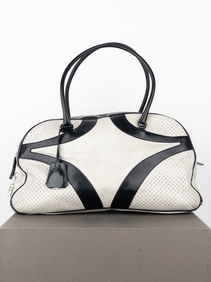 Prada SS00 Bowling Leather Shoulder Bag