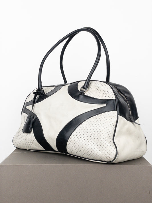 Prada SS00 Bowling Leather Shoulder Bag