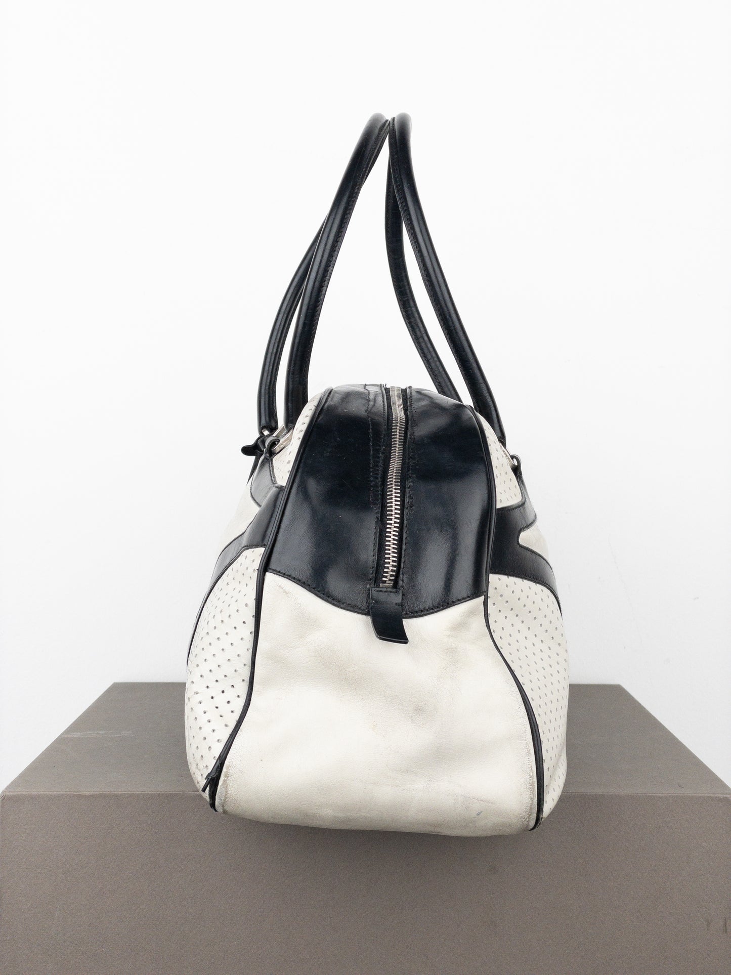 Prada SS00 Bowling Leather Shoulder Bag