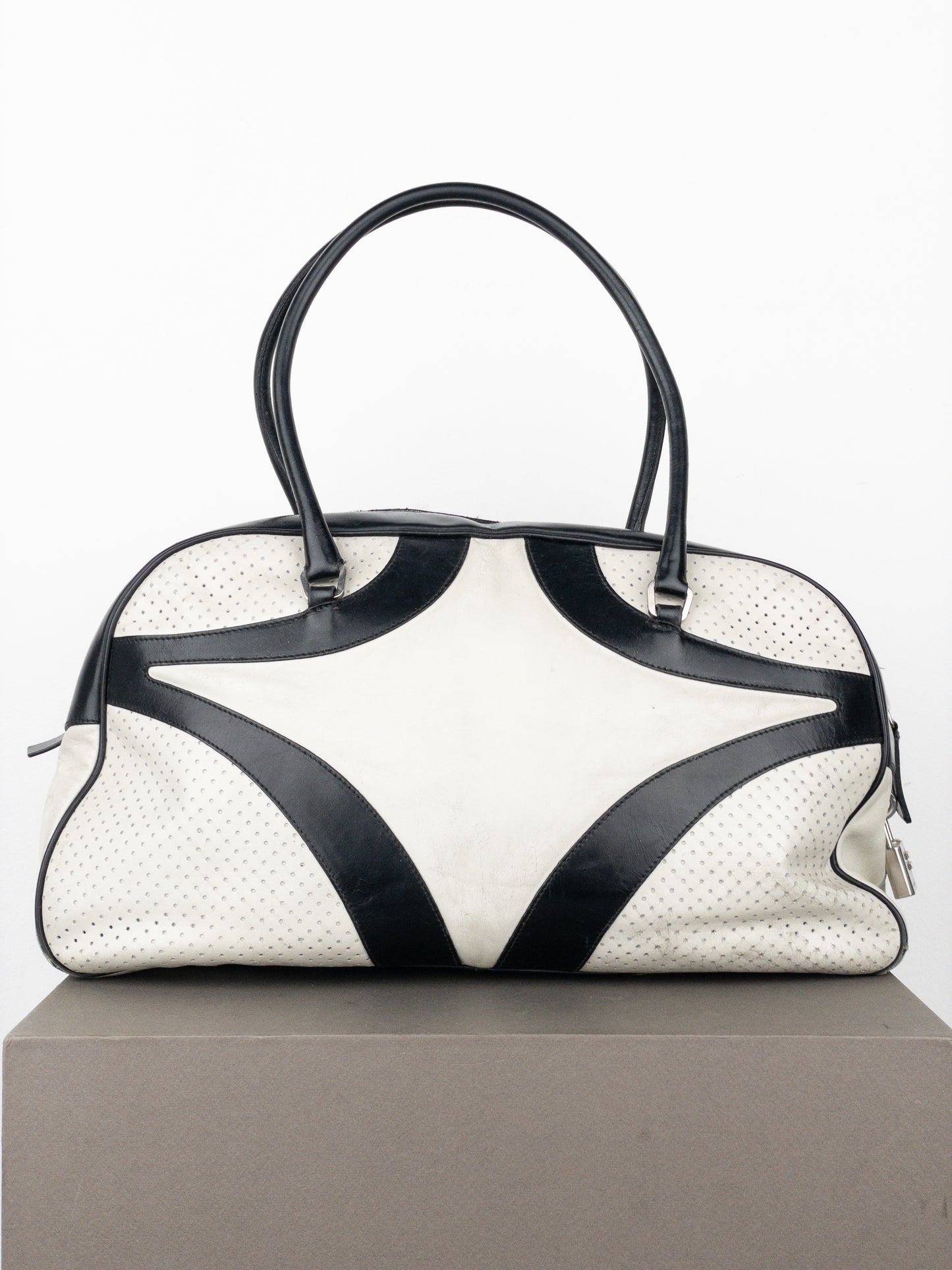 Prada SS00 Bowling Leather Shoulder Bag