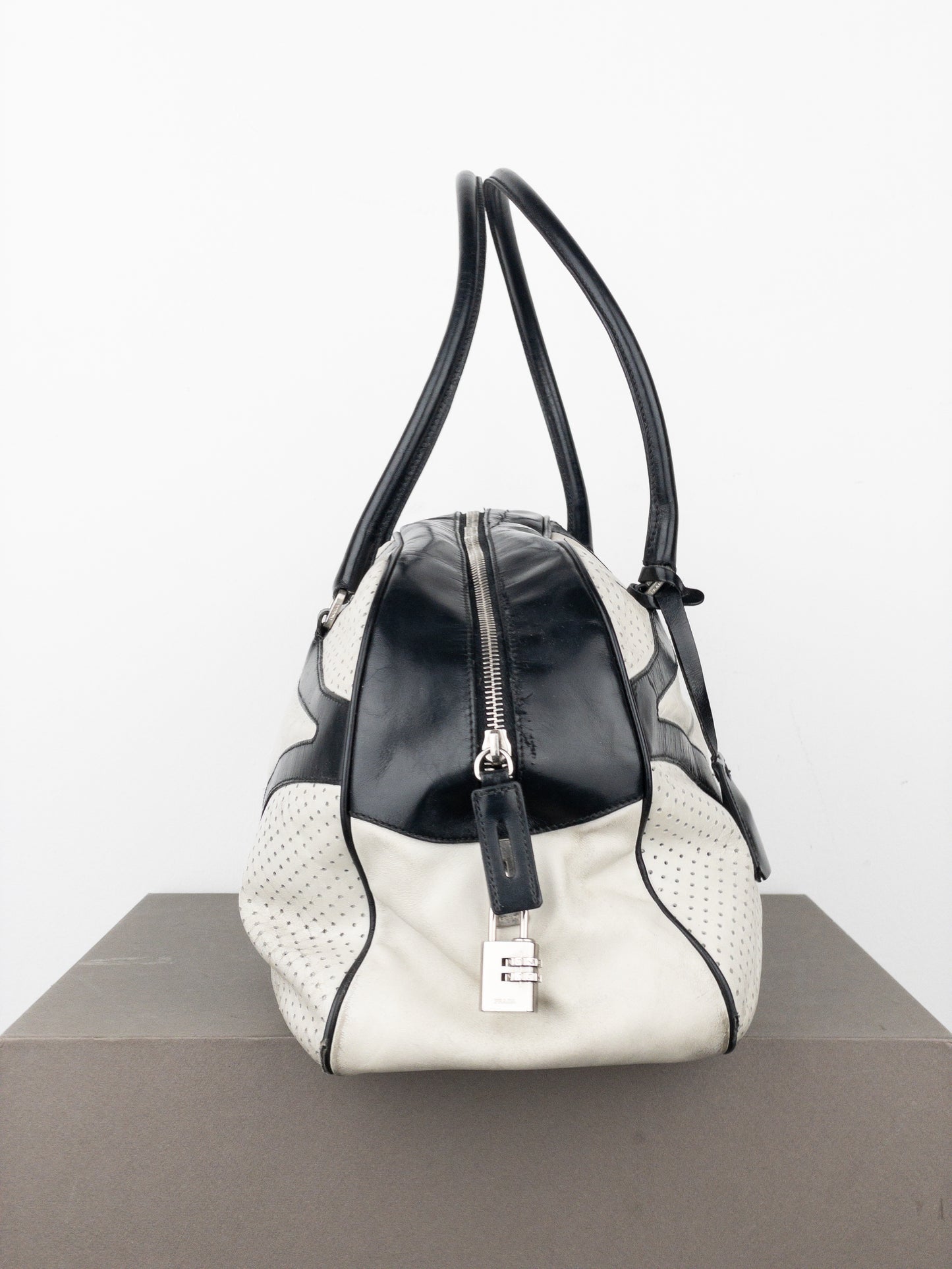 Prada SS00 Bowling Leather Shoulder Bag