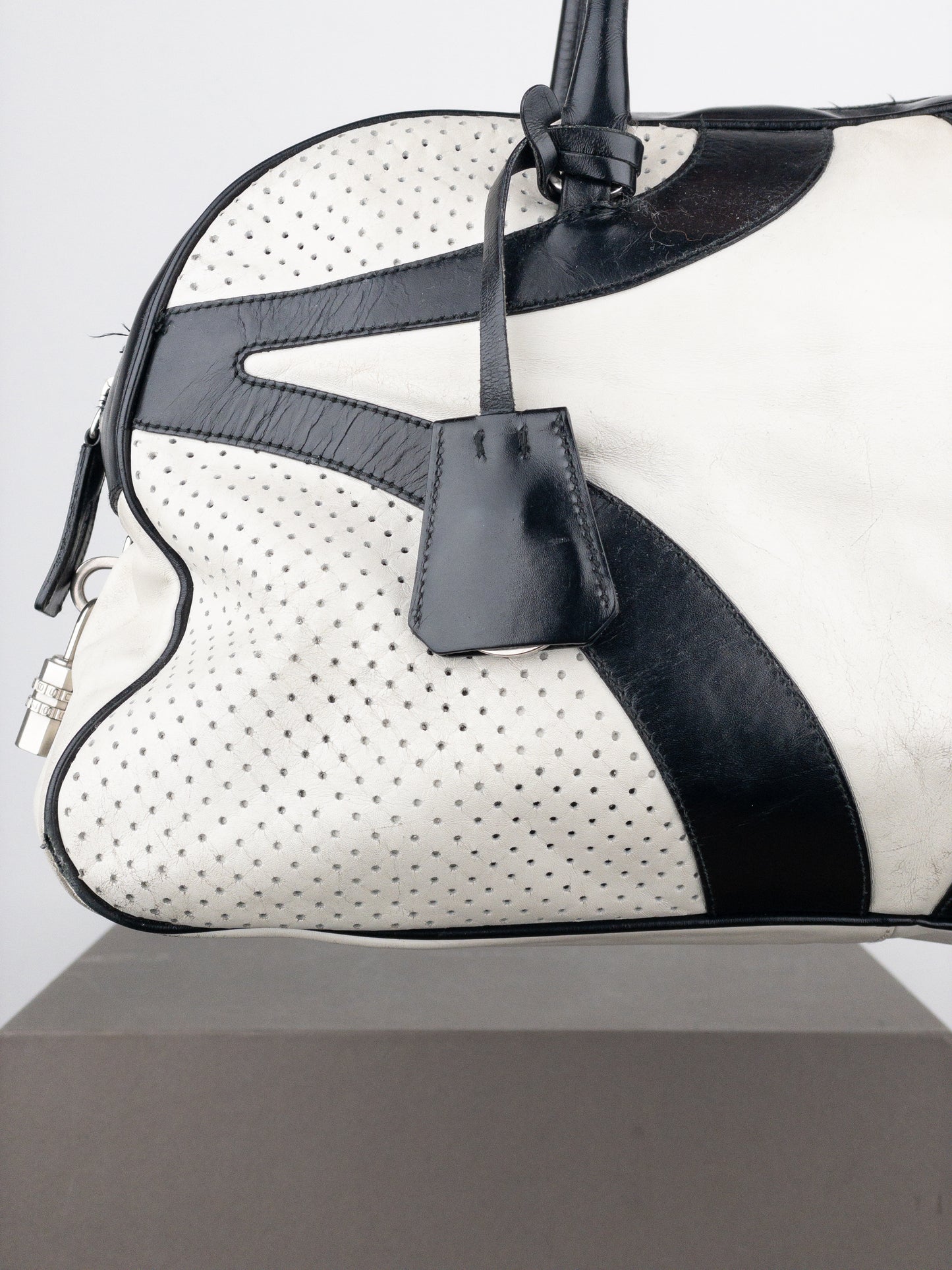 Prada SS00 Bowling Leather Shoulder Bag