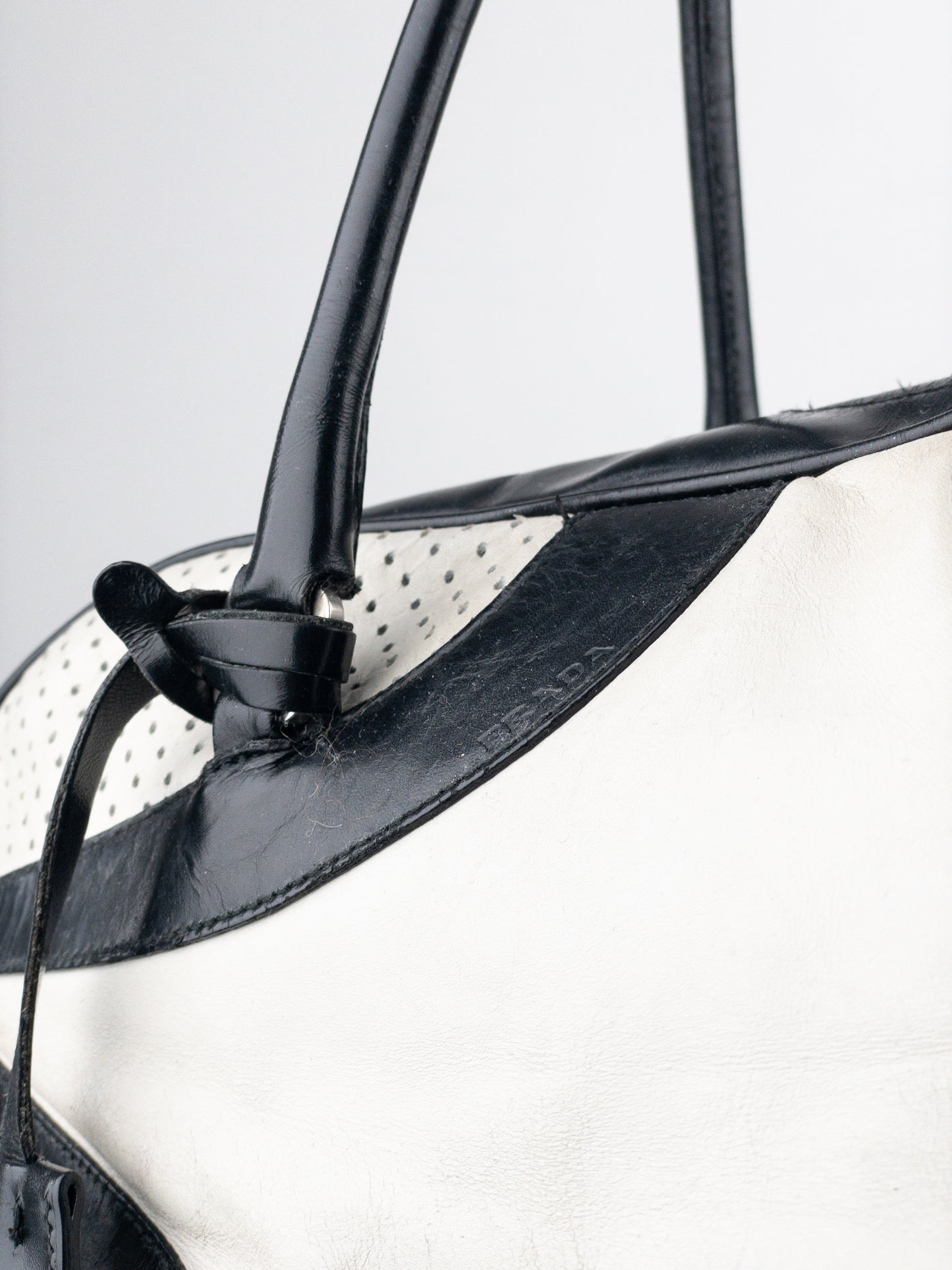 Prada SS00 Bowling Leather Shoulder Bag