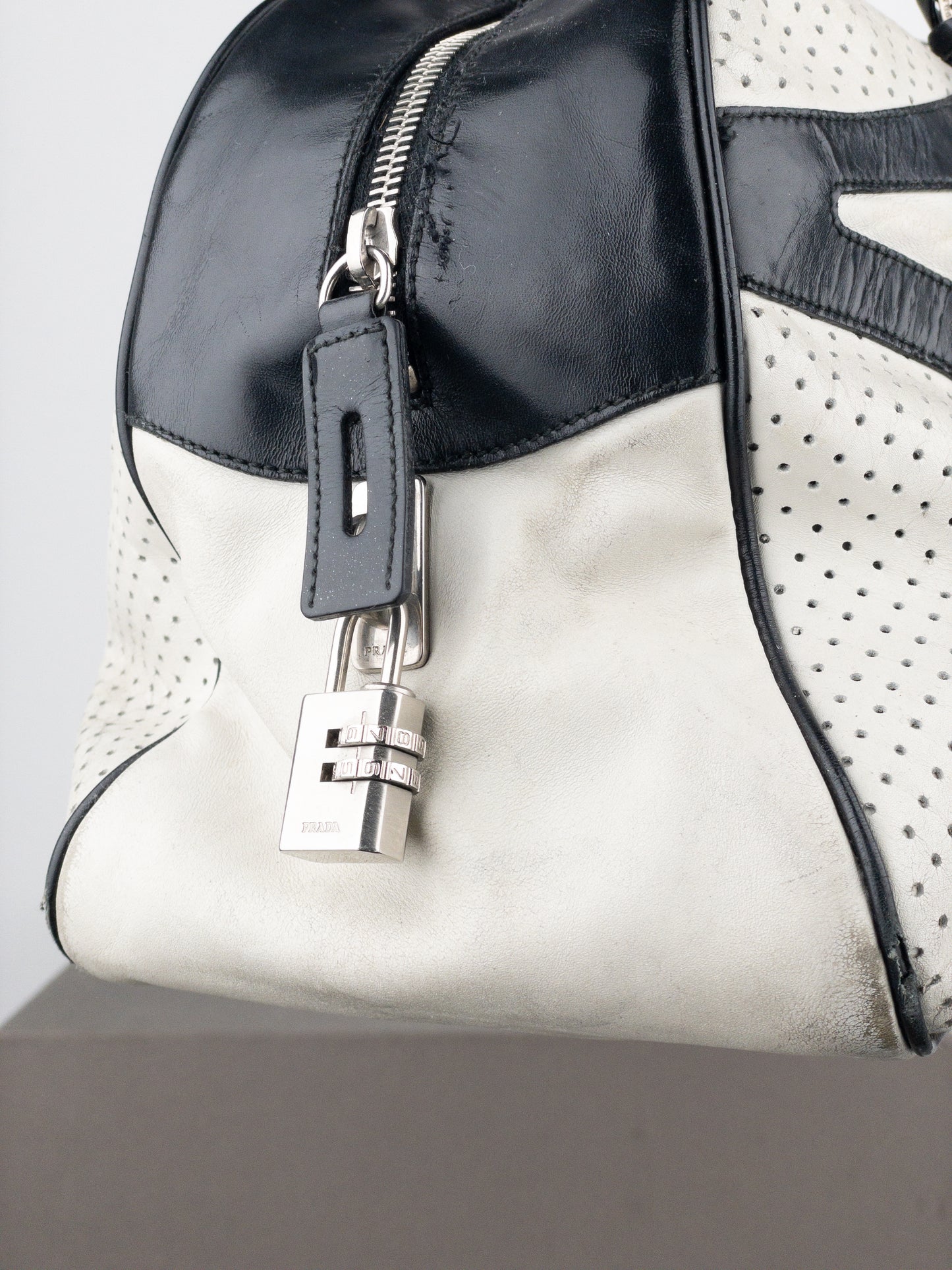 Prada SS00 Bowling Leather Shoulder Bag