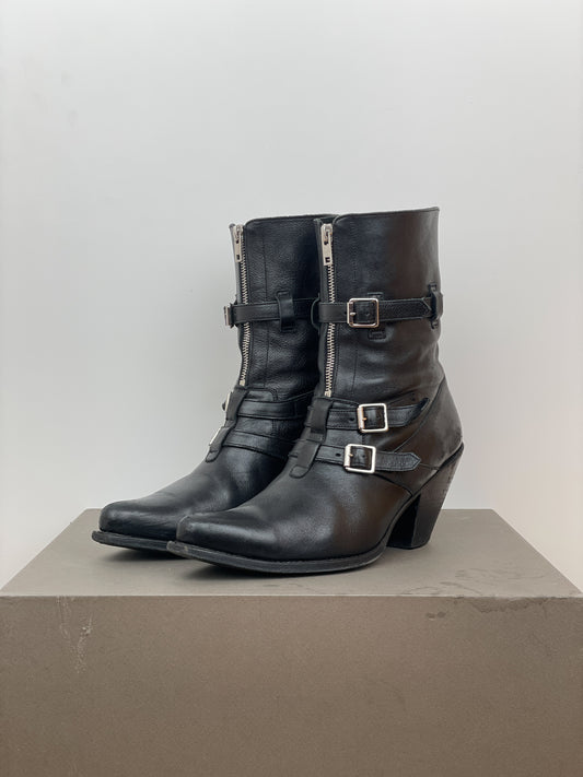 Celine SS19 Multi-Buckle Berlin Western Boots
