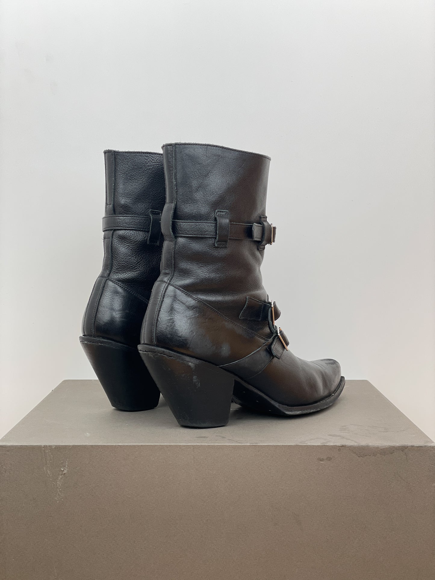 Celine SS19 Multi-Buckle Berlin Western Boots