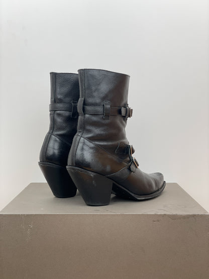 Celine SS19 Multi-Buckle Berlin Western Boots