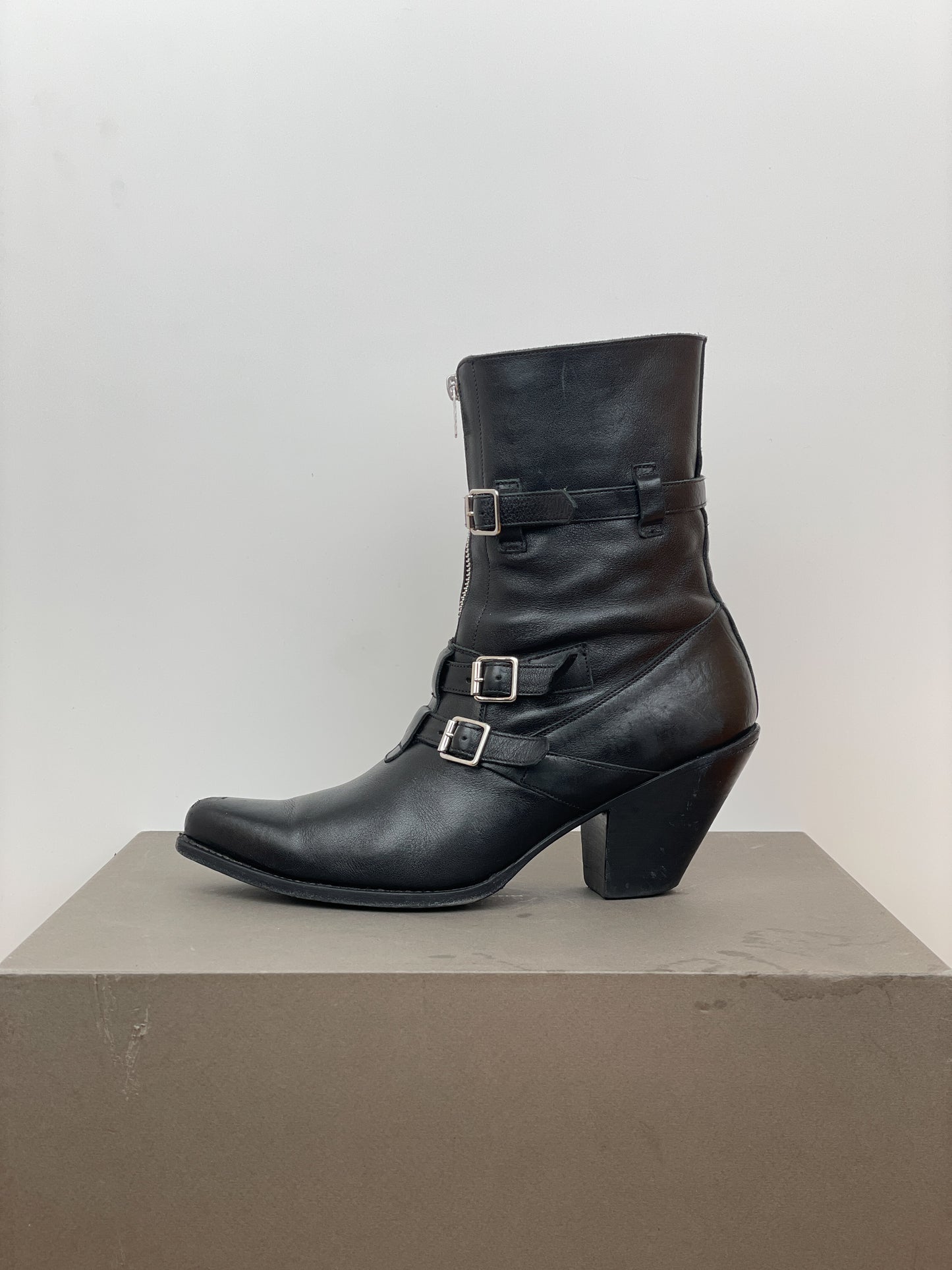 Celine SS19 Multi-Buckle Berlin Western Boots