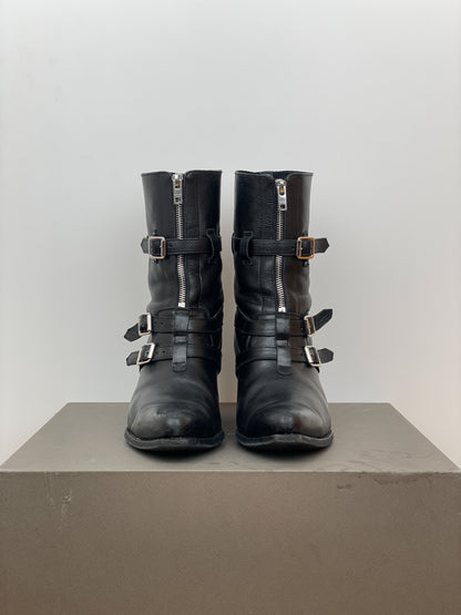 Celine SS19 Multi-Buckle Berlin Western Boots