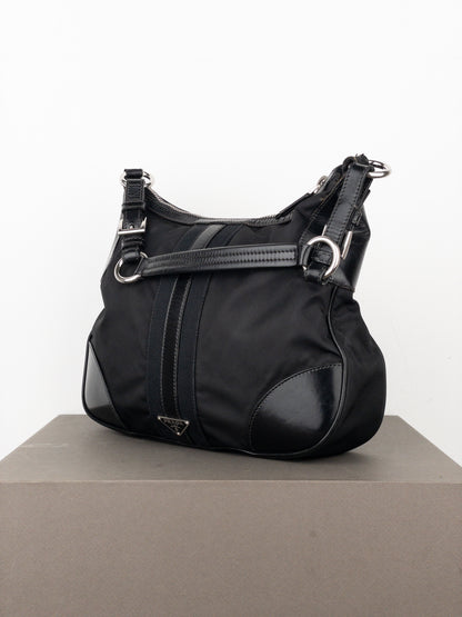 Prada 2000s Tessuto Hybrid Hobo Shoulder Bag