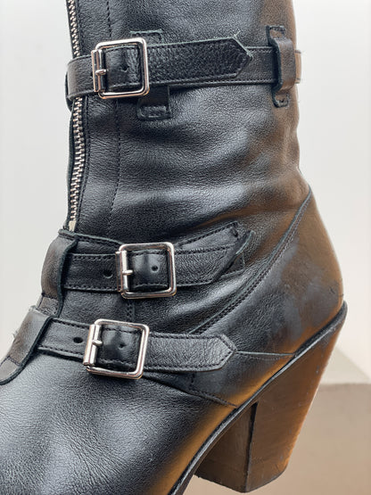 Celine SS19 Multi-Buckle Berlin Western Boots