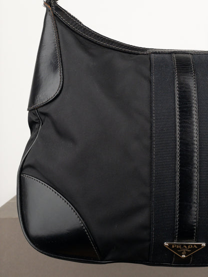 Prada 2000s Tessuto Hybrid Hobo Shoulder Bag