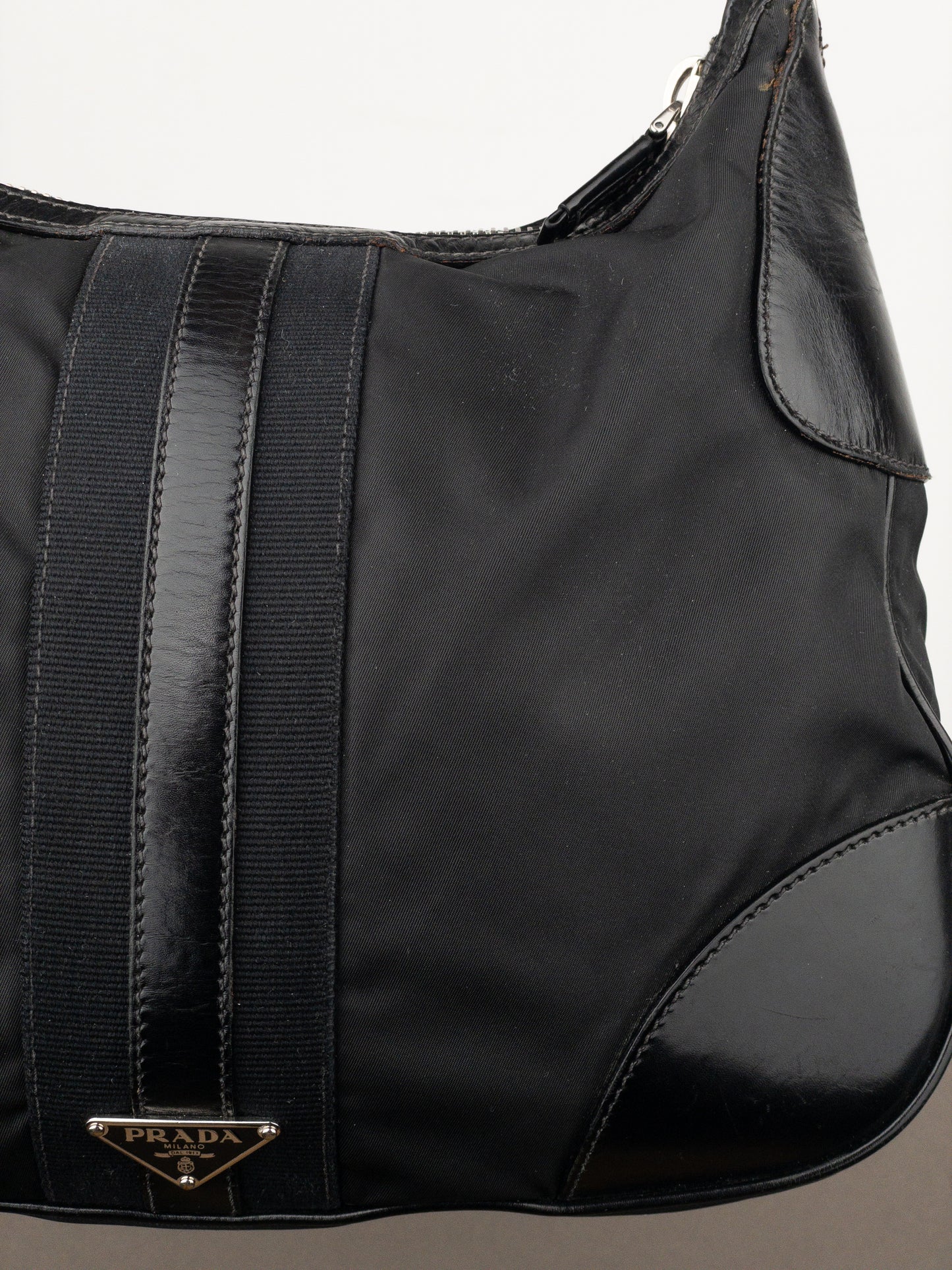 Prada 2000s Tessuto Hybrid Hobo Shoulder Bag