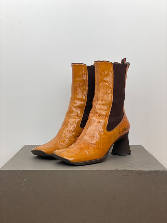Miu Miu AW99 Square-Toe Chelsea Heel Boots