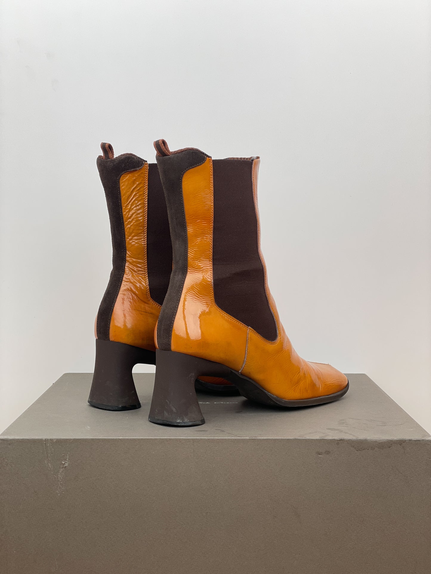 Miu Miu AW99 Square-Toe Chelsea Heel Boots