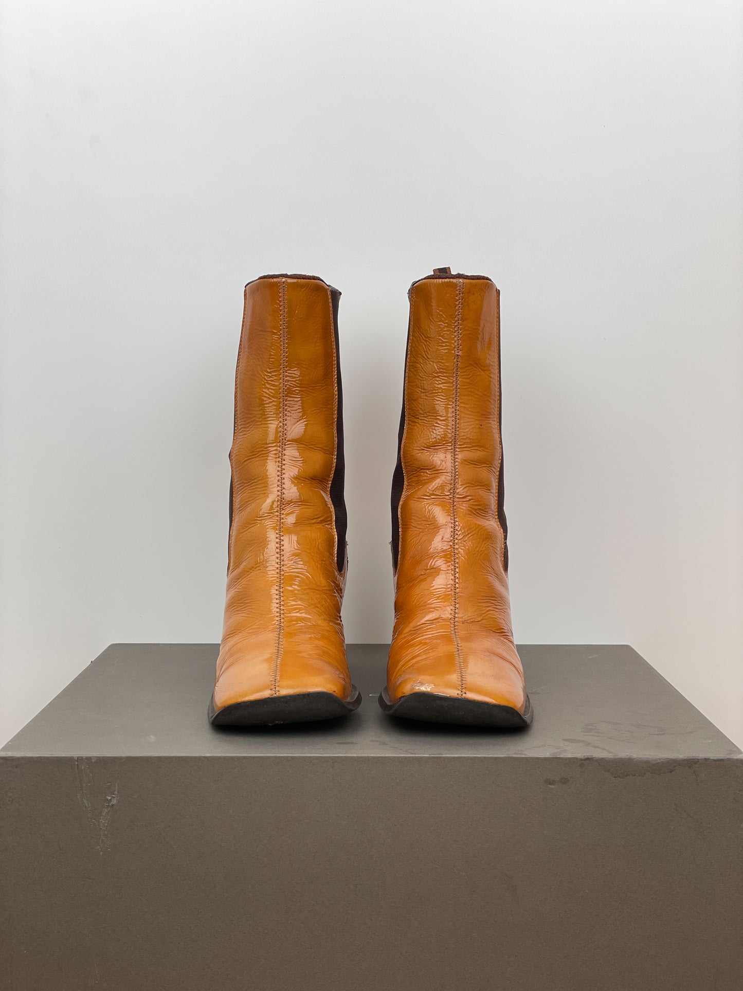 Miu Miu AW99 Square-Toe Chelsea Heel Boots