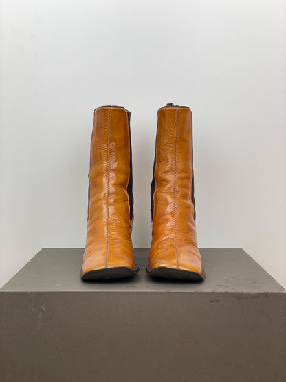 Miu Miu AW99 Square-Toe Chelsea Heel Boots