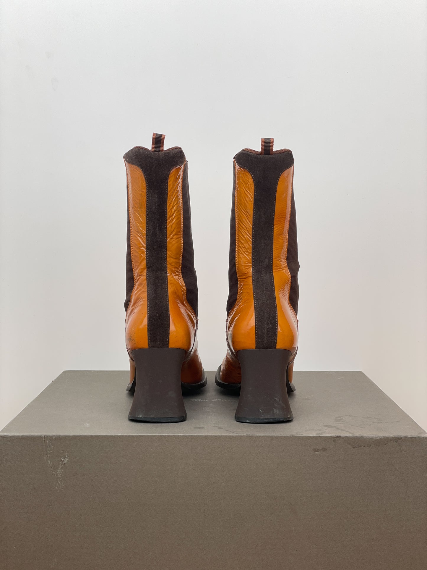 Miu Miu AW99 Square-Toe Chelsea Heel Boots
