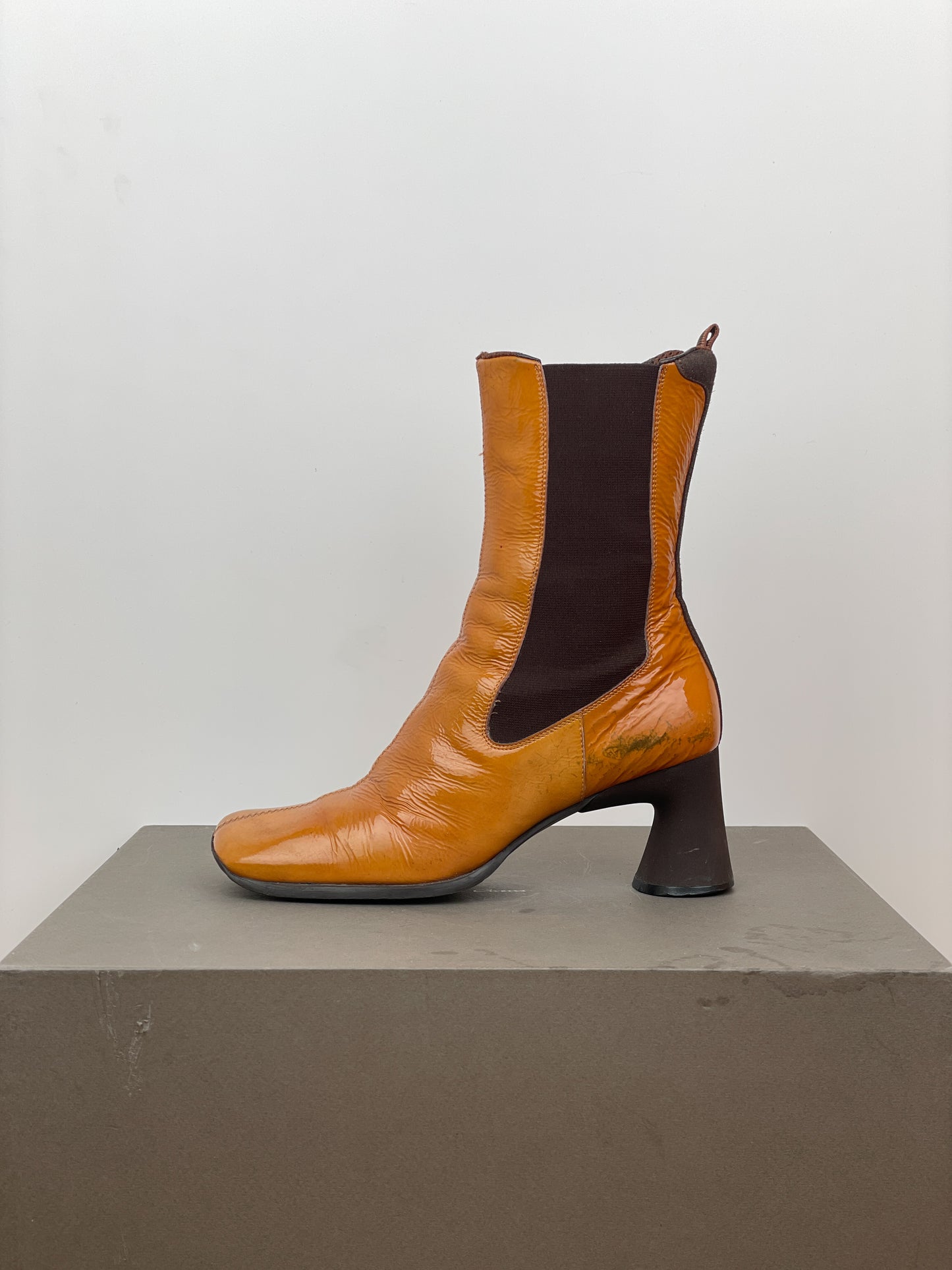Miu Miu AW99 Square-Toe Chelsea Heel Boots