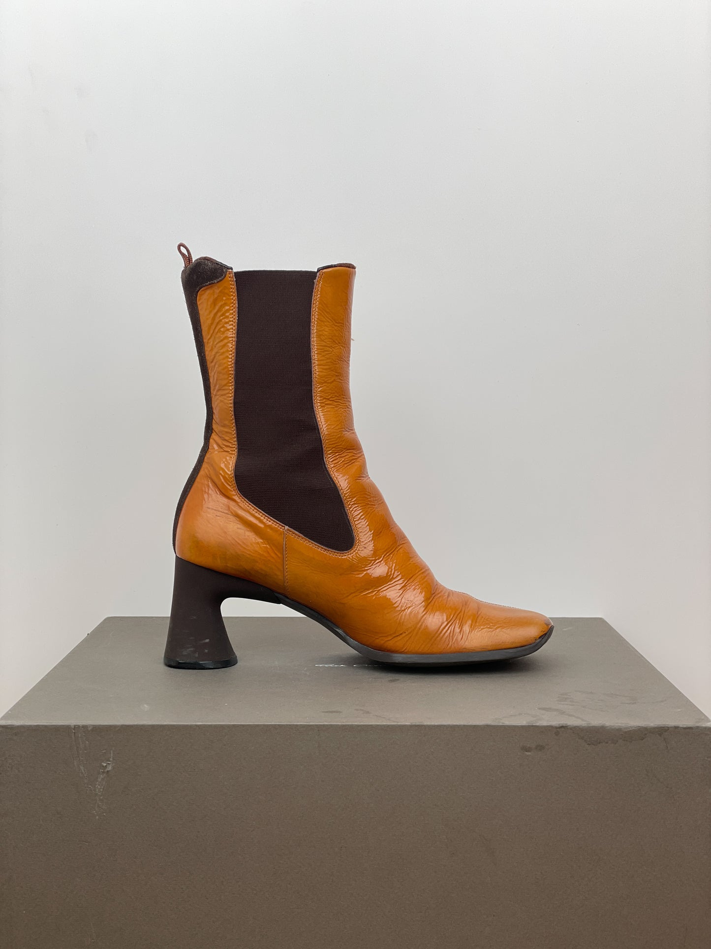 Miu Miu AW99 Square-Toe Chelsea Heel Boots