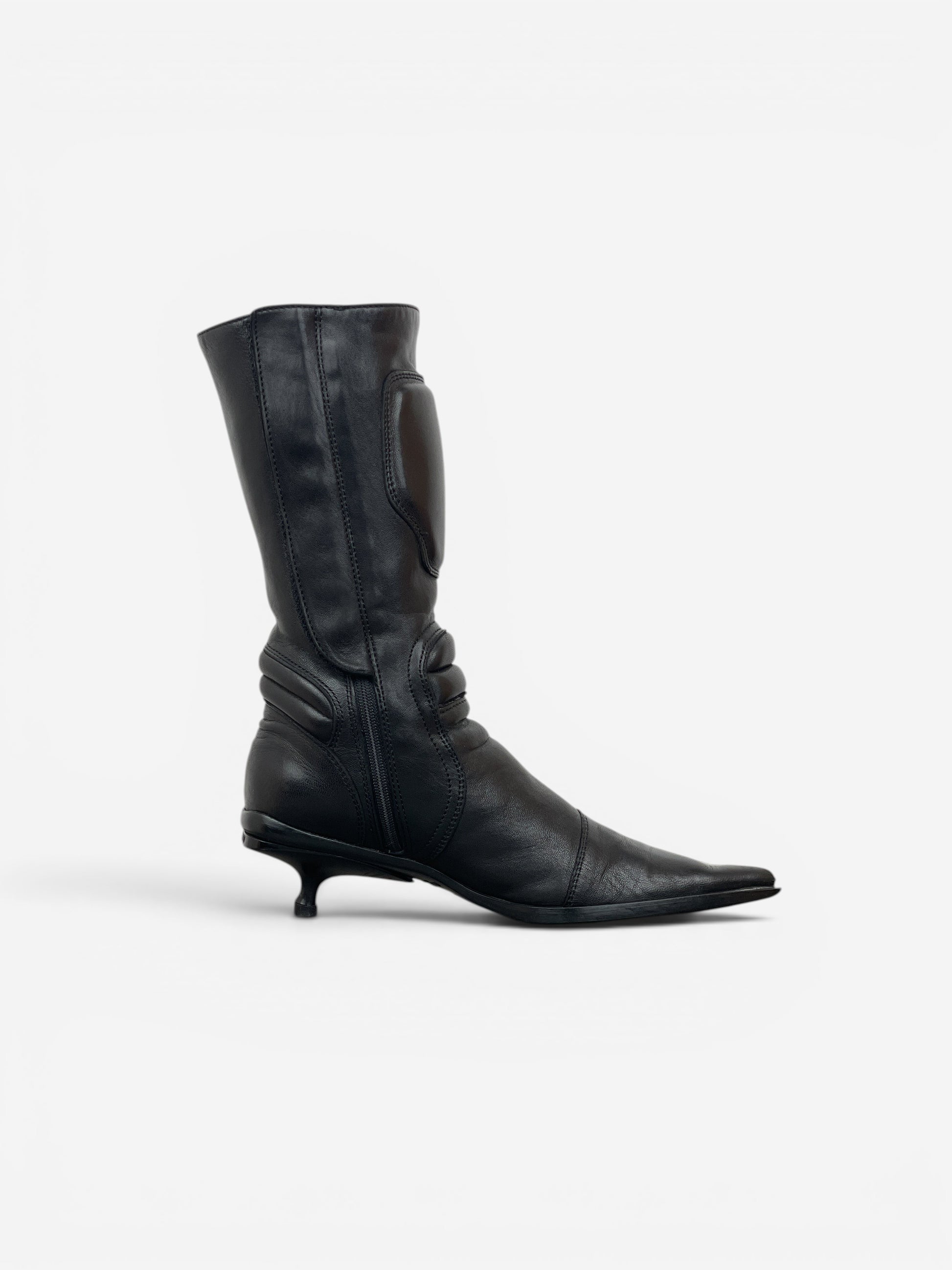 Miu Miu AW99 Kitten Heel Biker Moto Boots – photo 4