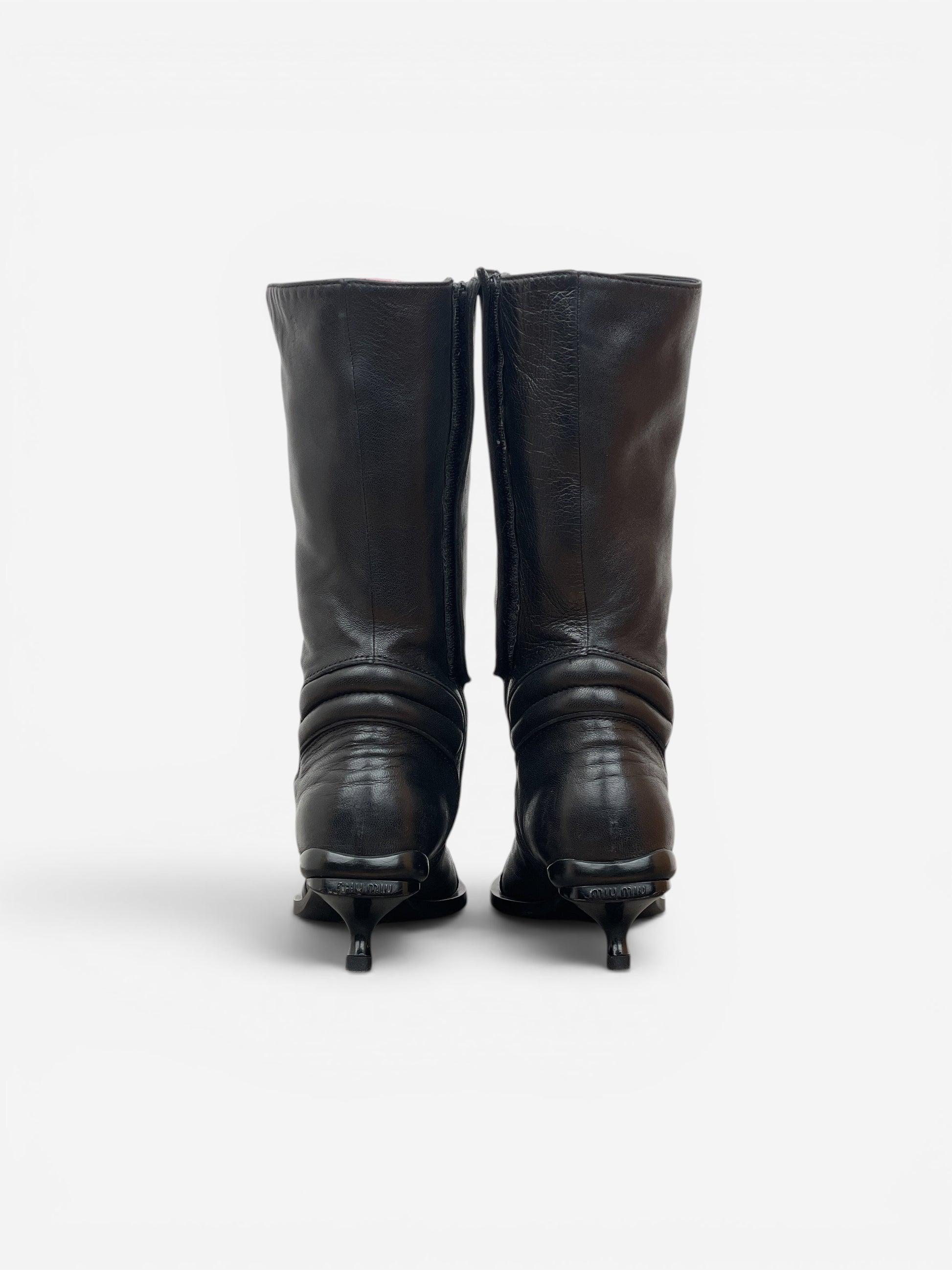Miu Miu AW99 Kitten Heel Biker Moto Boots – photo 6