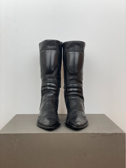 Miu Miu AW99 Kitten Heel Biker Moto Boots