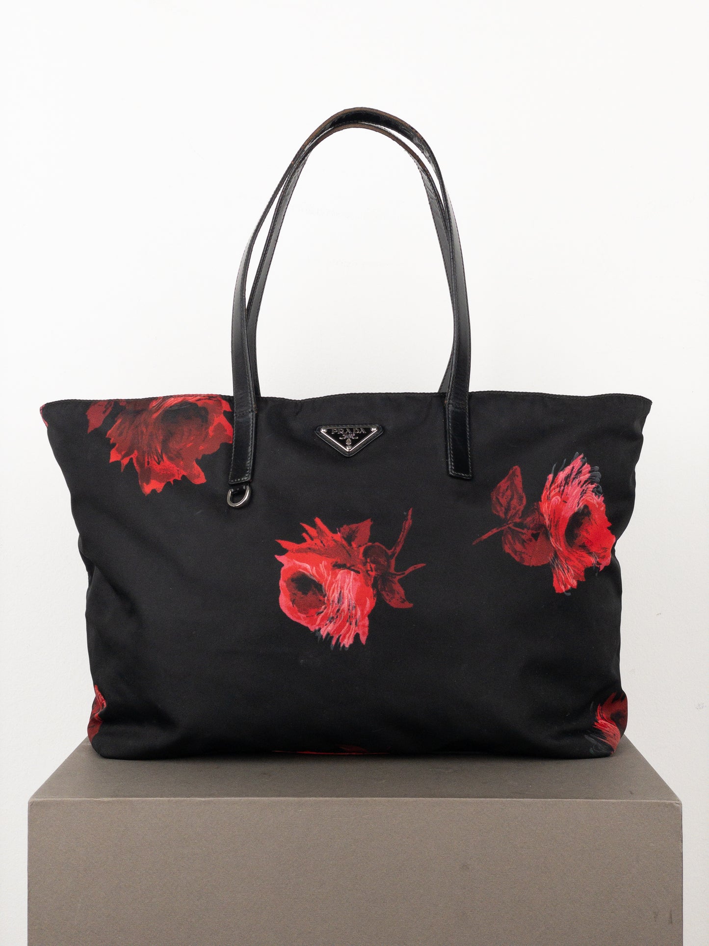 Prada 2000s Floral Print Shopper Tote Handbag