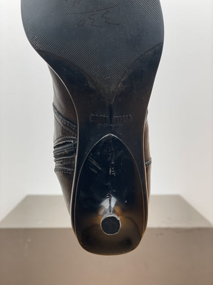 Miu Miu AW99 Kitten Heel Biker Moto Boots