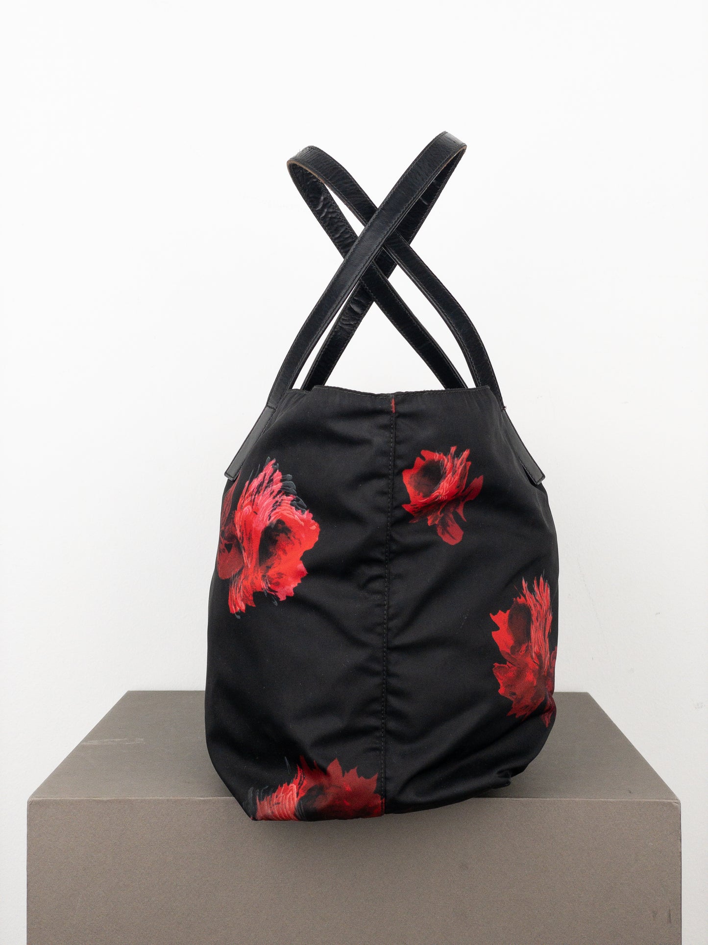 Prada 2000s Floral Print Shopper Tote Handbag