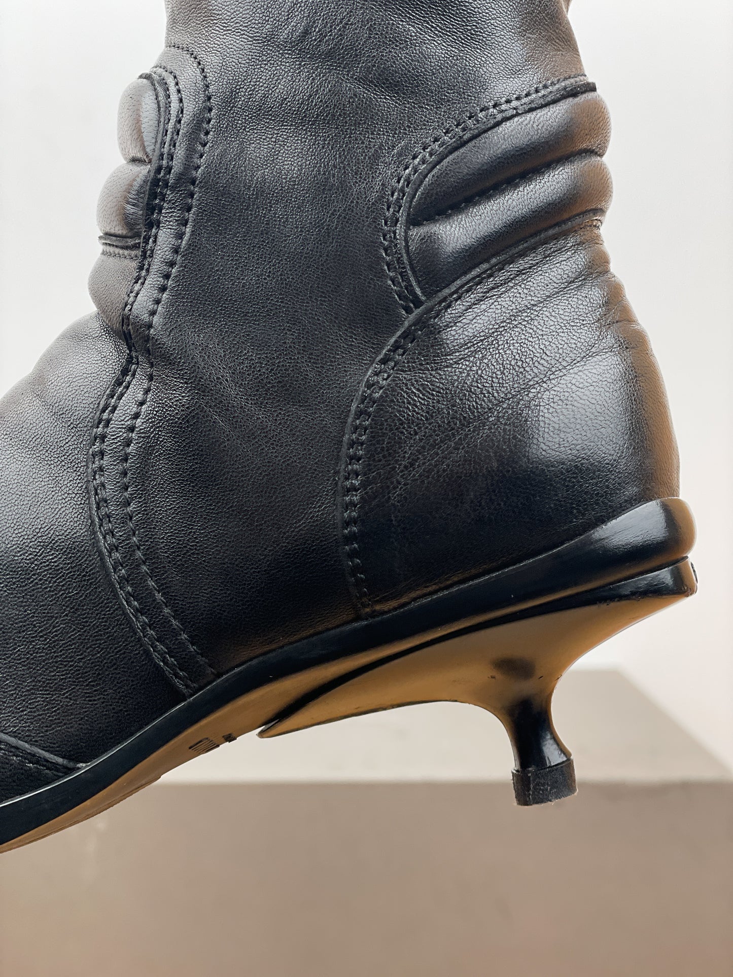 Miu Miu AW99 Kitten Heel Biker Moto Boots