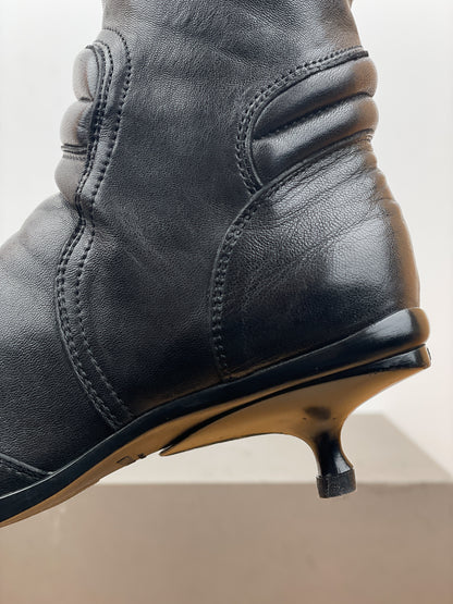 Miu Miu AW99 Kitten Heel Biker Moto Boots