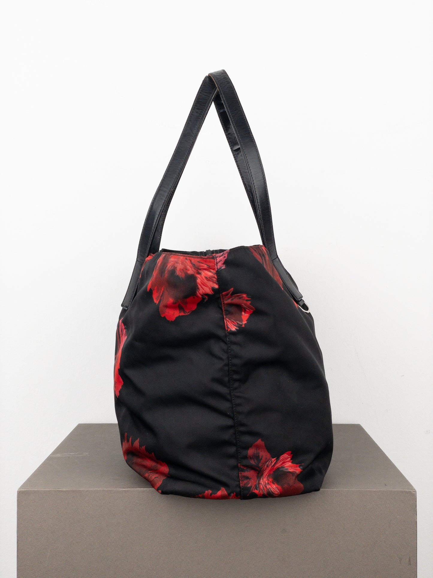 Prada 2000s Floral Print Shopper Tote Handbag