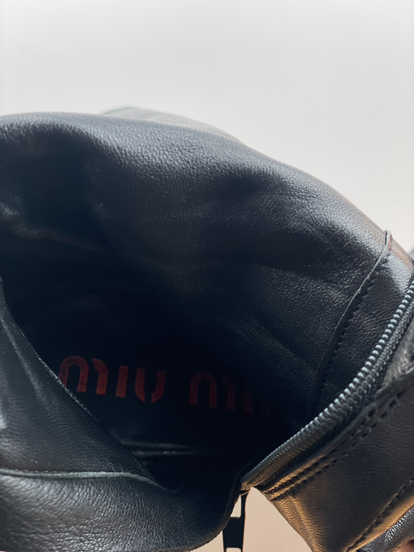 Miu Miu AW99 Kitten Heel Biker Moto Boots