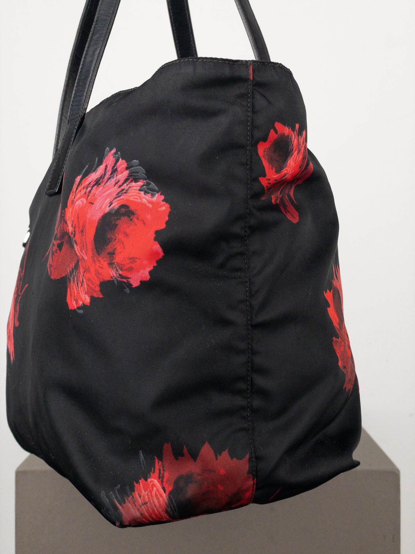 Prada 2000s Floral Print Shopper Tote Handbag