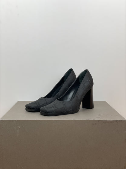 Gucci by Tom Ford SS98 Square Toe Monogram Pump Heels