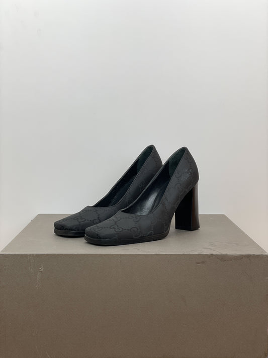 Gucci by Tom Ford SS98 Square Toe Monogram Pump Heels