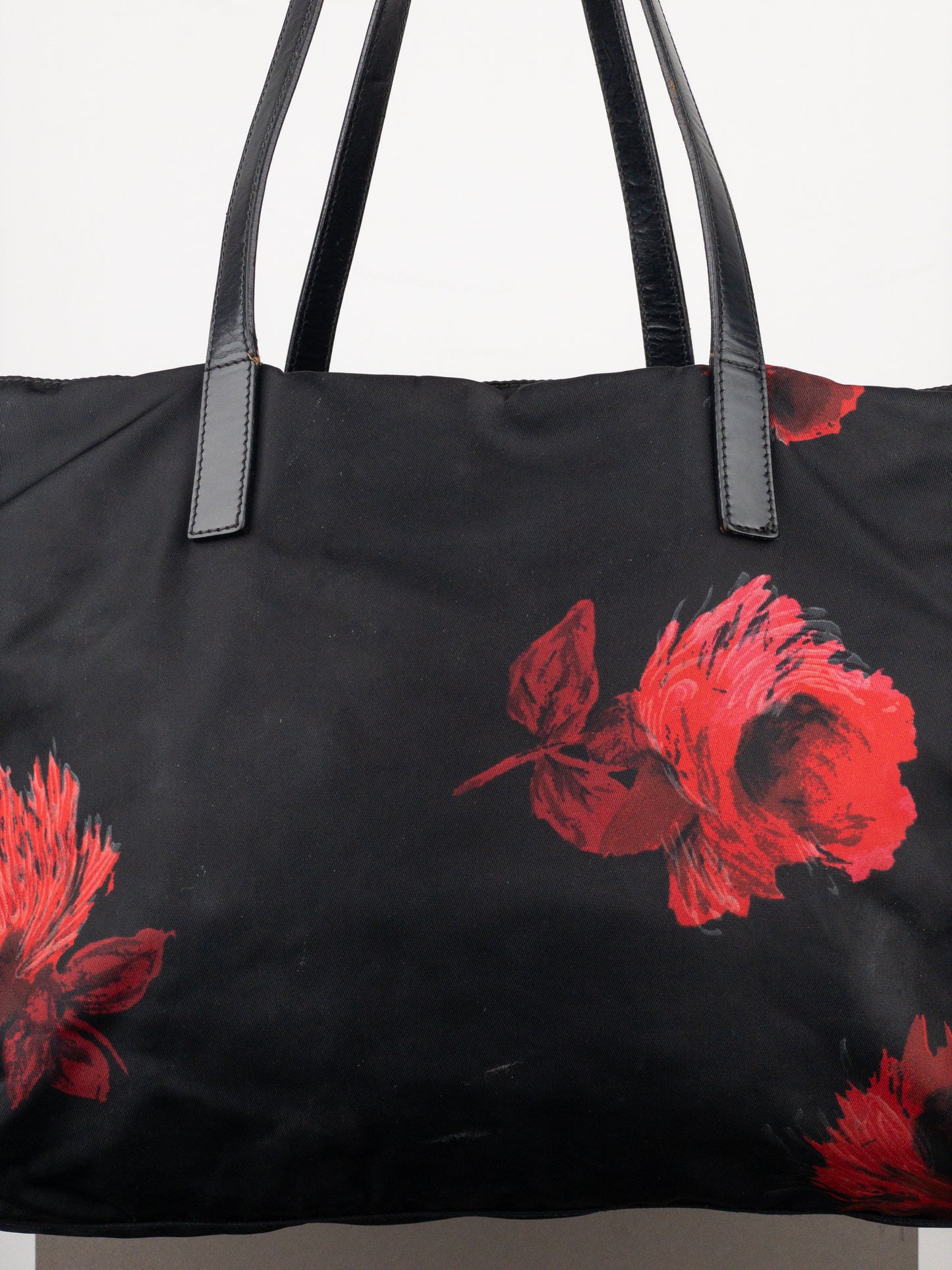 Prada 2000s Floral Print Shopper Tote Handbag