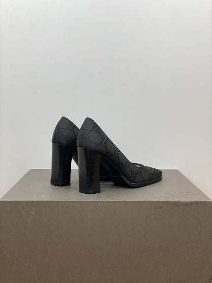 Gucci by Tom Ford SS98 Square Toe Monogram Pump Heels