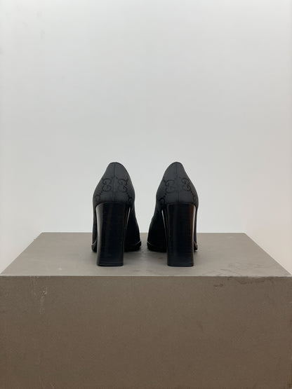 Gucci by Tom Ford SS98 Square Toe Monogram Pump Heels