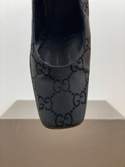 Gucci by Tom Ford SS98 Square Toe Monogram Pump Heels