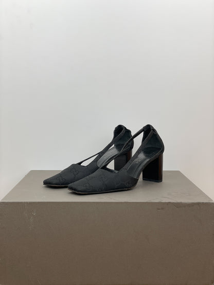 Gucci by Tom Ford SS98 Square Toe Monogram Slingback Pump Heels