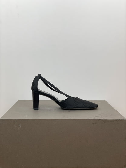 Gucci by Tom Ford SS98 Square Toe Monogram Slingback Pump Heels