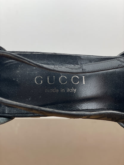 Gucci by Tom Ford SS98 Square Toe Monogram Slingback Pump Heels