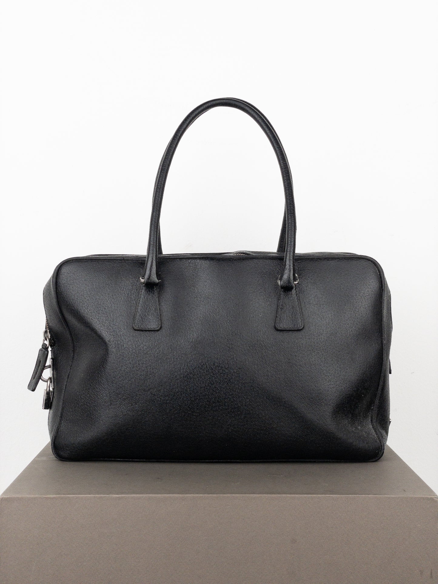 Prada 2000s Bauletto Box Leather Handbag