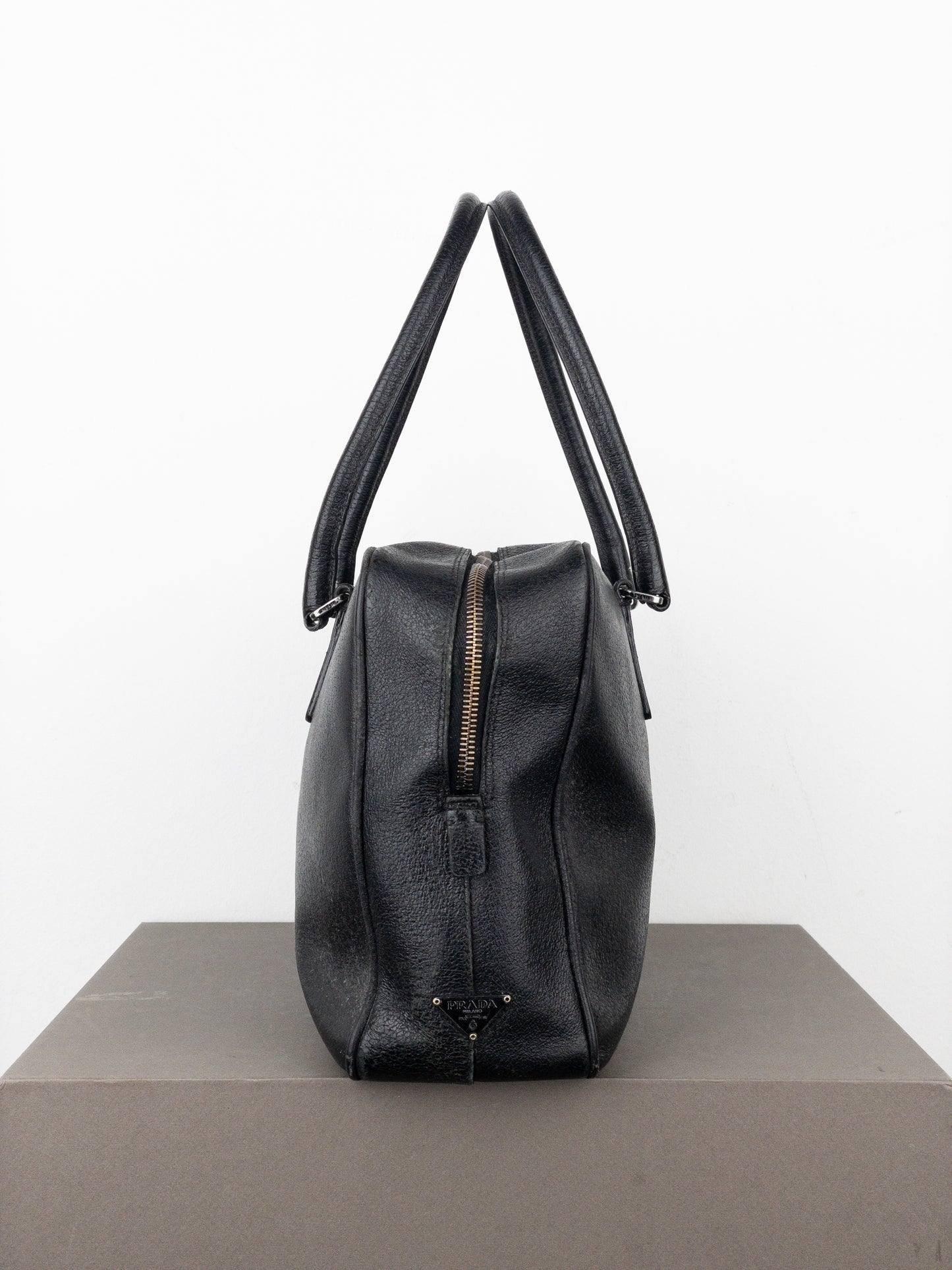 Prada 2000s Bauletto Box Leather Handbag