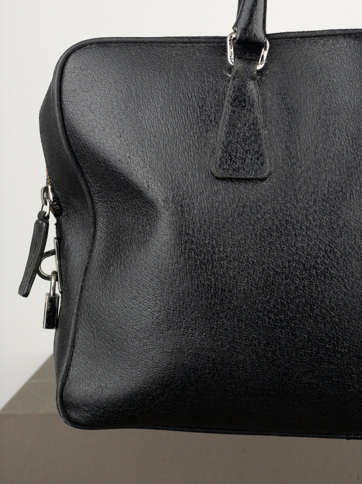 Prada 2000s Bauletto Box Leather Handbag