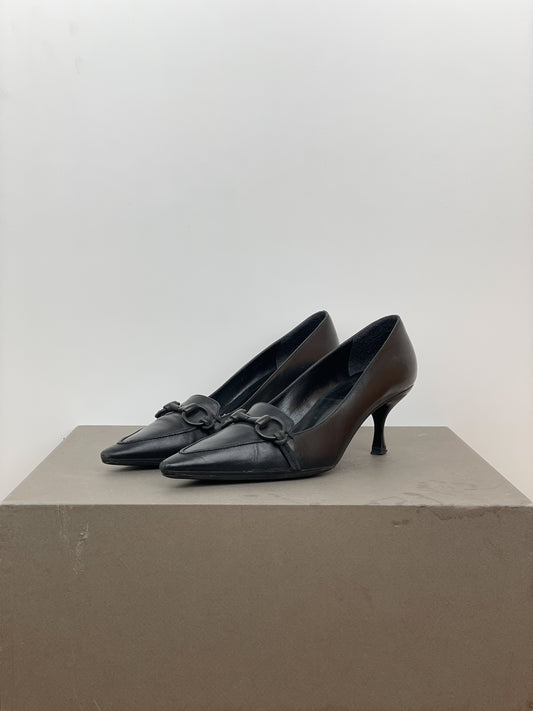 Gucci by Tom Ford 1990s Pointed-Toe Horsebit Heel Pumps