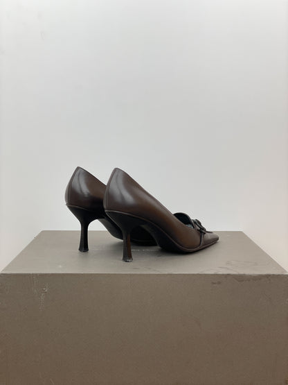 Gucci by Tom Ford 1990s Pointed-Toe Horsebit Pump Heels