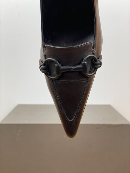 Gucci by Tom Ford 1990s Pointed-Toe Horsebit Pump Heels